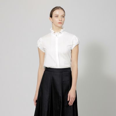 ＜EPOCA (Women)＞ストレッチライトタフタ　フリルカラーブラウス（Ｍ５Ｍ１５３７３＿＿）