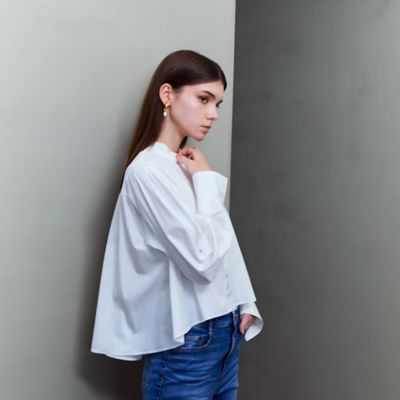 ブラウス シャツ スビンタイプライター ウィングカラーシャツ レディース スビンタイプライター ウィングカラーシャツ
