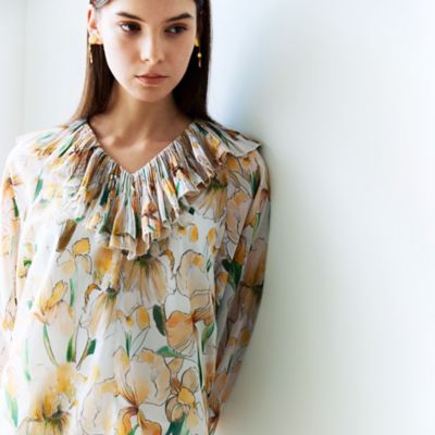 EPOCA (Women)/エポカ ウォーターカラーフラワープリント　ラッフルブラウス（Ｍ５Ｍ２３５２９＿＿）