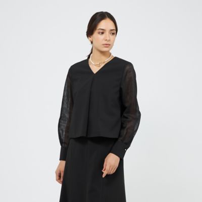 新品⭐︎エポカ　トリアセクロス　デザインブラウス　ネイビー　レース　40 新品⭐︎エポカ トリアセクロス デザインブラウス ネイビー