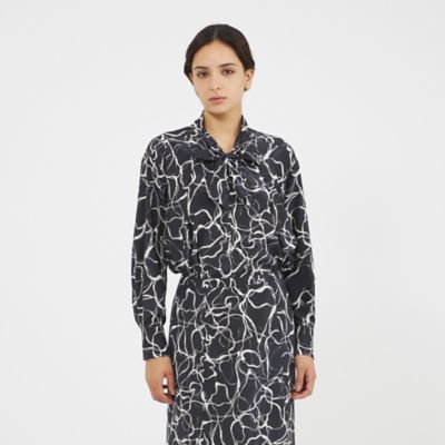 ＜EPOCA (Women)＞マーブルプリント　タイブラウス（Ｍ５Ｍ２９６４１＿＿）