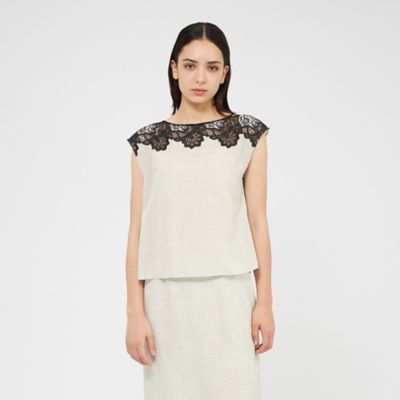 EPOCA (Women)/エポカ バイカラーエンブロイダリー フレンチスリーブブラウス(M5M30569__)