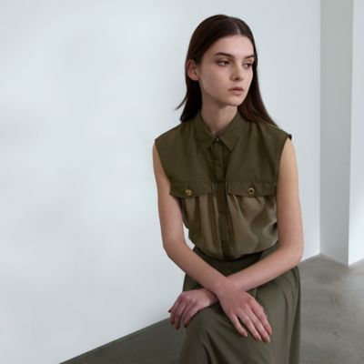 EPOCA (Women)/エポカ【Lu TECS】シアーコンビ クロップドシャツ(M5M33577__) ミドリ75L トップス【三越伊勢丹/公式】