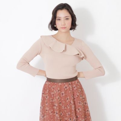 ■美品 EPOCA La maglia アシンメトリー フリルニットプルオーバー □美品 EPOCA La maglia アシンメトリー フリルニットプル