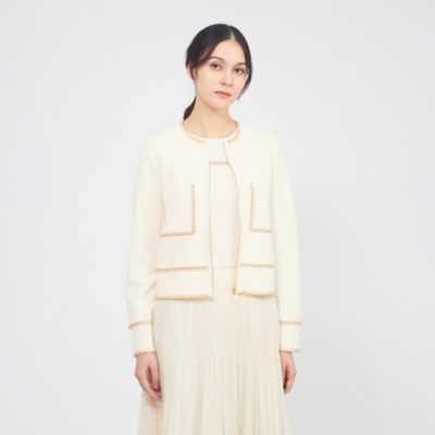 ＜EPOCA (Women)＞トリミングニット　ジップアップジャケット（Ｍ５Ｎ０５７１５＿＿）