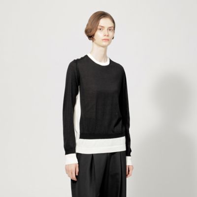 ＜EPOCA (Women)＞【ＥＰＯＣＡ　ＤＩ　ＢＡＳＥ】　ウールシルク　バイカラーニット　《ＷＥＢ＆一部店舗限定》（Ｍ５Ｎ１５４２３＿＿）