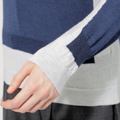 【ＥＰＯＣＡ　ＤＩ　ＢＡＳＥ】　ウールシルク　バイカラーニット　《ＷＥＢ＆一部店舗限定》（Ｍ５Ｎ１５４２３＿＿）