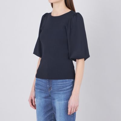 【Ｌａ　ｍａｇｌｉａ】　ギャザースリーブニットプルオーバー（Ｍ５Ｎ１５５１６＿＿）