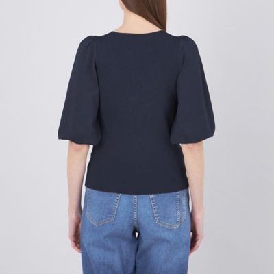 【Ｌａ　ｍａｇｌｉａ】　ギャザースリーブニットプルオーバー（Ｍ５Ｎ１５５１６＿＿）