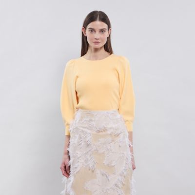 【Ｌａ　ｍａｇｌｉａ】　ギャザースリーブニットプルオーバー（Ｍ５Ｎ１５５１６＿＿）