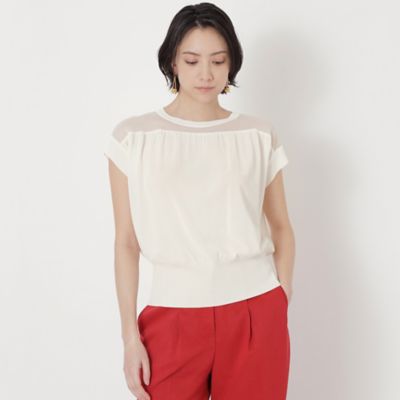＜EPOCA (Women)＞シアーコンビ　ニットプルオーバー（Ｍ５Ｎ１６１２９＿＿）