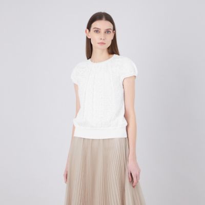EPOCA (Women)/エポカ リバーレースコンビ フレンチスリーブニット(M5N19523__)
