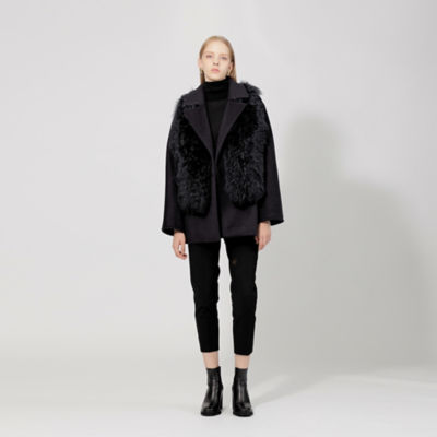 エポカ【La maglia】ムートンコンビニットジレネイビー