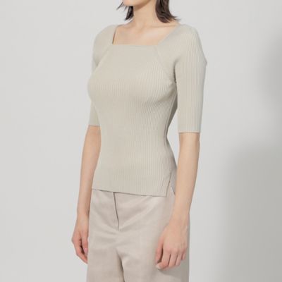 【ＥＰＯＣＡ　ＤＩ　ＢＡＳＥ】　レーヨンストレッチ　スクエアネックリブニット　《ＷＥＢ＆一部店舗限定》（Ｍ５Ｎ２１３５２＿＿）