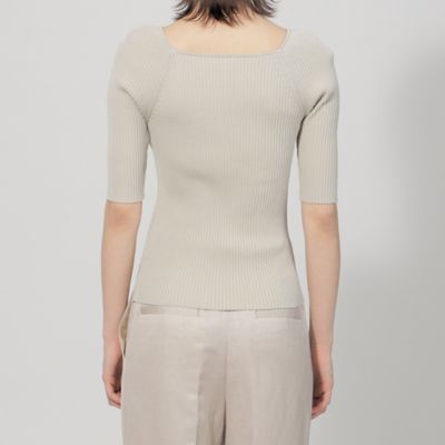 【ＥＰＯＣＡ　ＤＩ　ＢＡＳＥ】　レーヨンストレッチ　スクエアネックリブニット　《ＷＥＢ＆一部店舗限定》（Ｍ５Ｎ２１３５２＿＿）