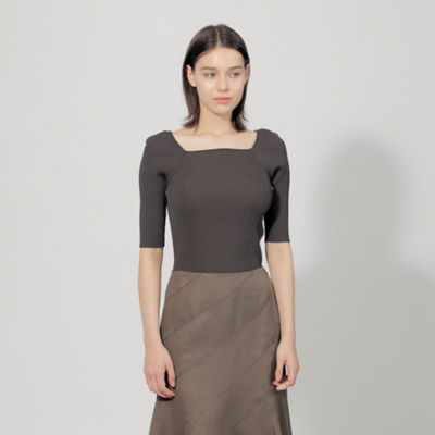＜EPOCA (Women)＞【ＥＰＯＣＡ　ＤＩ　ＢＡＳＥ】　レーヨンストレッチ　スクエアネックリブニット　《ＷＥＢ＆一部店舗限定》（Ｍ５Ｎ２１３５２＿＿）