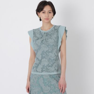 ＜EPOCA (Women)＞エンブロイダリーフラワーレースコンビ　ニット（Ｍ５Ｎ２２１４５＿＿）