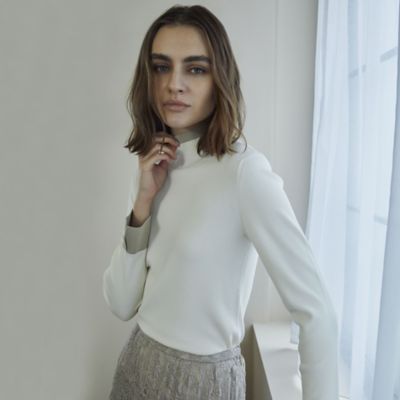 ＜EPOCA (Women)＞【ＶＥＲＹ　ＮａＶＹ２０２４年１２月号掲載】ラメコンビストレッチ　ハイネックニットプルオーバー（Ｍ５Ｎ３５４７８＿＿）