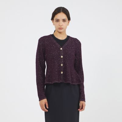 エポカ　EPOCA ニットカーディガン　ジャケット　フラワー　モチーフ ラメノットヤーン ニットカーディガン（M5N36642＿＿