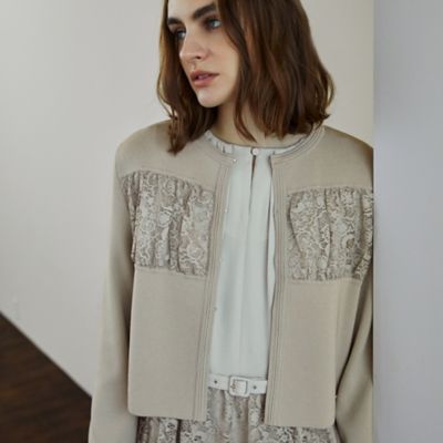 UNITED ARROWS レース コンビ ニット カーディガン レースコンビニットカーディガン｜ピンクハウスオフィシャル