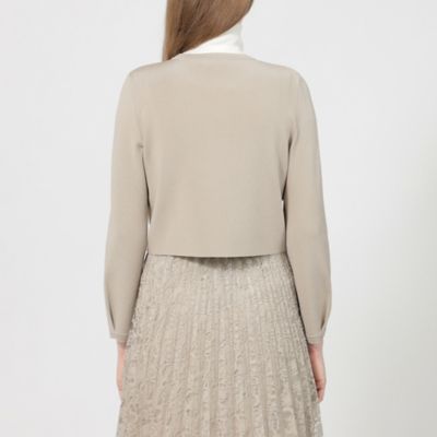 グロッシーレースコンビ ニットカーディガン