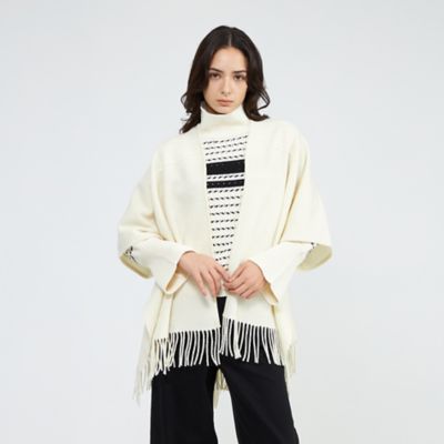 ＜EPOCA (Women)＞【Ｌａ　ｍａｇｌｉａ　ｄｕｅ】　フリンジニットケープ（Ｍ５Ｎ５４６６６＿＿）