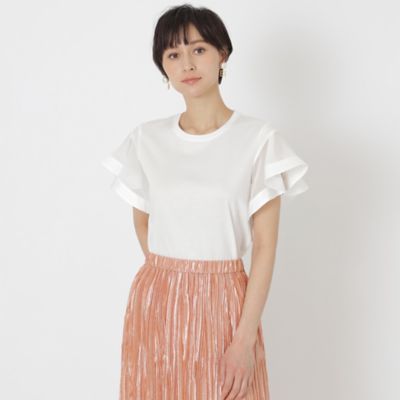 エポカ EPOCA フリルコンビ ジャージーカットソー 黒 Tシャツ 40