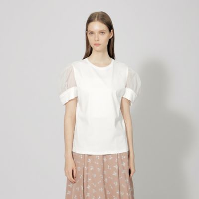 ＜EPOCA (Women)＞チュールコンビジャージー　デザインカットソー（Ｍ５Ｐ１０３０２＿＿）