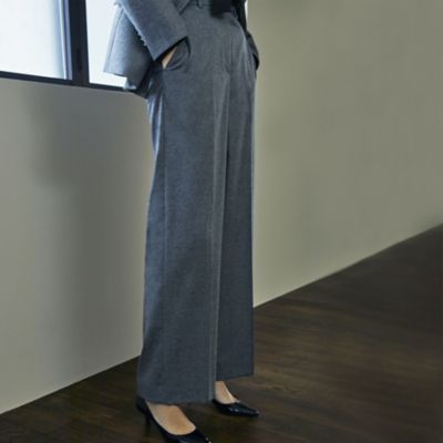 ＜EPOCA (Women)＞【ＶＥＲＹ　ＮａＶＹ２０２４年１２月号掲載】ストレッチウールフラノ　ワイドストレートパンツ（Ｍ５Ｒ０８４７５＿＿）