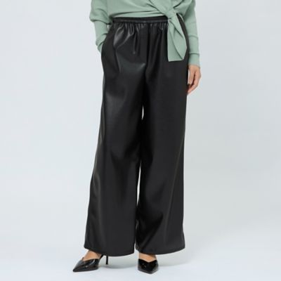＜EPOCA (Women)＞フェイクレザー　ワイドパンツ（Ｍ５Ｒ３１６４９＿＿）