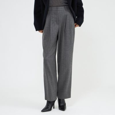 ＜EPOCA (Women)＞ウールラメストライプ　タックワイドテーパードパンツ（Ｍ５Ｒ３９６１９＿＿）