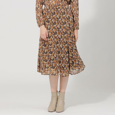 【SALE】EPOCA (Women)/エポカ ジオメトリックプリント フレアスカート(M5S15236__) オレンジ ひざ丈スカート【三越伊勢丹/公式】