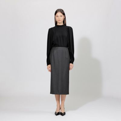 【ＥＰＯＣＡ　ＤＩ　ＢＡＳＥ】　コンパクトウールフラノ　タイトスカート　　《ＷＥＢ＆一部店舗限定》（Ｍ５Ｓ１８４５９＿＿）