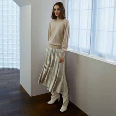 レザーライクエンボス プリーツスカート（M5S21472＿＿