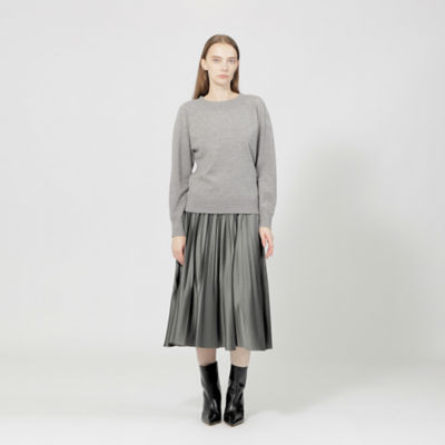 レザーライクエンボス プリーツスカート（M5S21472＿＿