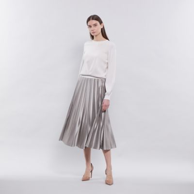 レザーライクエンボス プリーツスカート（M5S21472＿＿
