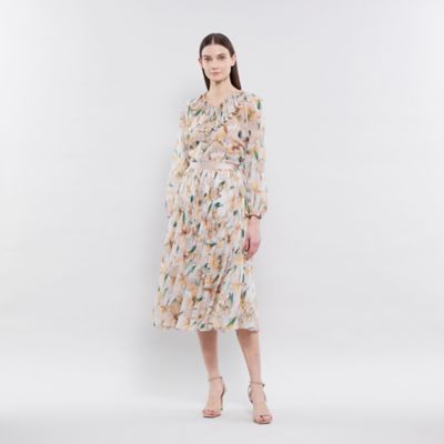 ウォーターカラーフラワープリント　プリーツスカート（Ｍ５Ｓ２３５２９＿＿）