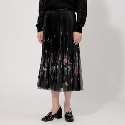 ＜EPOCA (Women)＞チュールフラワープリント　プリーツスカート（Ｍ５Ｓ２９２８５＿＿）