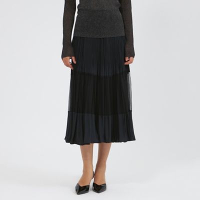 ＜EPOCA (Women)＞チュールコンビタフタ　プリーツスカート（Ｍ５Ｓ３０６３５＿＿）