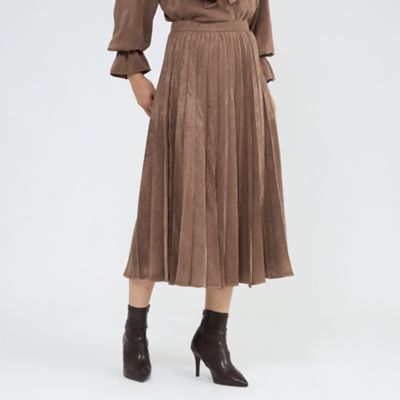 【45R】ダンププリーツスカート☆美品 セットアップ対応】ドライトリアセクロス スカート（15-09FC07-203