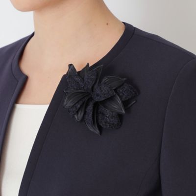 ＜EPOCA (Women)＞リーフモチーフ　ツイードコンビコサージュ（Ｍ５Ｖ０１１００＿＿）