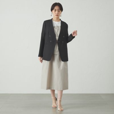 【セットアップ対応／洗える／吸水速乾】リネンライクノーカラーサマージャケット（Ｎ５Ｅ９１５０７＿＿）