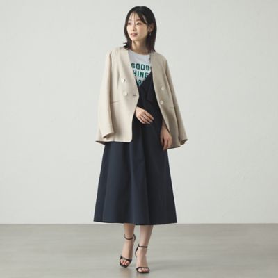 【セットアップ対応／洗える／吸水速乾】リネンライクノーカラーサマージャケット（Ｎ５Ｅ９１５０７＿＿）