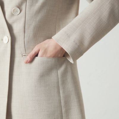 【セットアップ対応／洗える／吸水速乾】リネンライクノーカラーサマージャケット（Ｎ５Ｅ９１５０７＿＿）