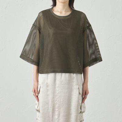 【セットアップ対応／オンでもオフでも活躍】メッシュクロップドトップス（Ｎ５Ｍ０２６０３＿＿）