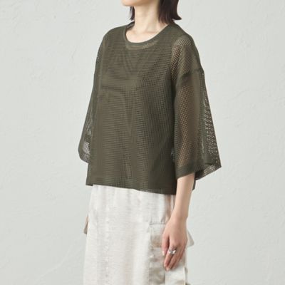 【セットアップ対応／オンでもオフでも活躍】メッシュクロップドトップス（Ｎ５Ｍ０２６０３＿＿）