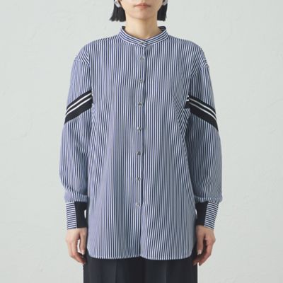 【着用しわ軽減／吸水速乾】ニットコンビストライプブラウス（Ｎ５Ｍ０４５０１＿＿）