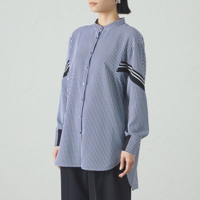 【着用しわ軽減／吸水速乾】ニットコンビストライプブラウス（Ｎ５Ｍ０４５０１＿＿）