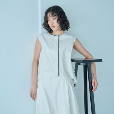 【接触冷感／ＵＶ対策／セットアップ対応】トリミングレイヤードトップス（Ｎ５Ｍ０８５３１＿＿）
