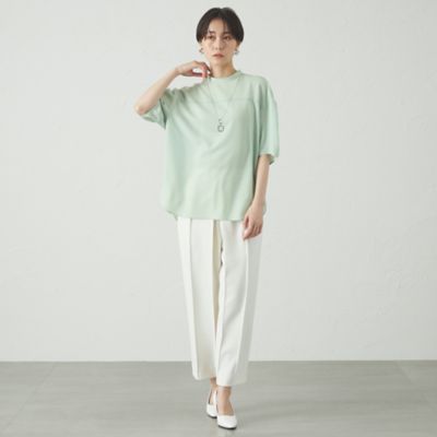 【接触冷感／ＵＶ効果／着用しわ軽減】バックボタンショートスリーブブラウス（Ｎ５Ｍ８４５２６＿＿）